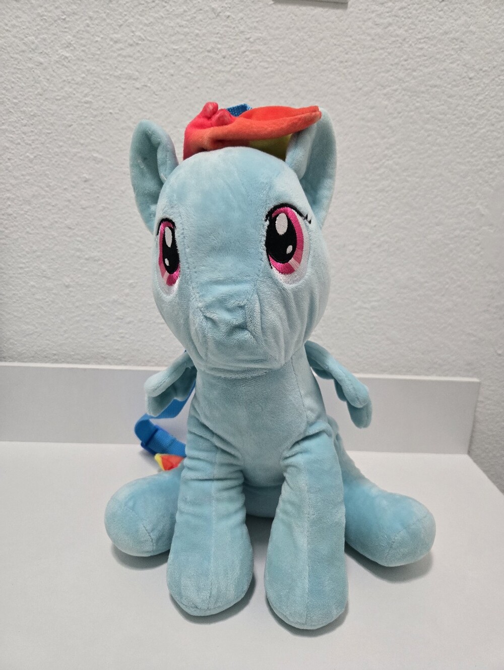 Hasbro My Little Pony Rainbow Dash Plush Backpack Stuffed Animal Blue Brony 14"